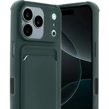 Apple iPhone 17 Pro Card Flex Kılıf (Kartlıklı) - Koyu Yeşil