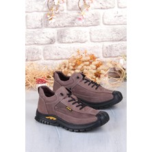 Pepita 1040 Rahat Lastik Bağçıklı Kauçuk Taban Nubuk Hakiki Deri Erkek Ayakkabı