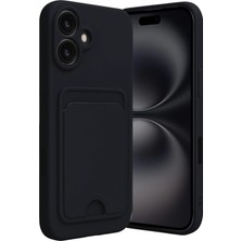 Apple iPhone 16 Kılıf Card Flex Kılıf (Kartlıklı) - Siyah