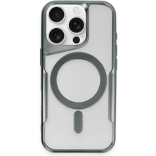 Apple iPhone 16 Pro Elegant Venüs Magsafe Kılıf – Slim Transparent Tasarım - Yeşil