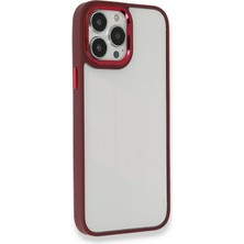 Apple iPhone 13 Pro Elegant Clear Case (Şeffaf Kılıf) - Stylish Protective Cover  - Kırmızı