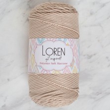 Loren Polyester Soft Macrame Taş Rengi El Örgü Ipi - LM005 - 34428