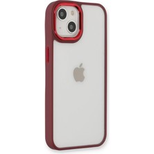 Apple iPhone 14 Plus Elegant Clear Case (Şeffaf Kılıf) - Stylish Protective Cover  - Kırmızı