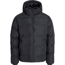 Jack Jones Jjesoho Puffer Hood Sn Pls Siyah Büyük Beden Mont 12284655-02