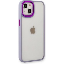 Apple iPhone 14 Plus Elegant Clear Case (Şeffaf Kılıf) - Stylish Protective Cover  - Lila