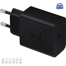 Samsung Galaxy S23 Uyumlu Type-C Ultra Hızlı Şarj Cihazı 45W 3.0 Amper (Şarj Başlığı Adaptör)