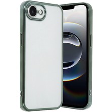 Apple iPhone 16E Crystal Shield Lensli Silikon (Lens Protector / Kamera Koruyucu Kılıf) - Yeşil