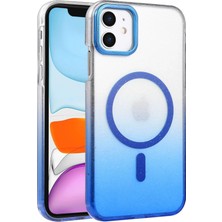 Apple iPhone 12 Selene Shine Magsafe Case – Elegant Glossy Kılıf (Işıltılı Premium Kapak) - Mavi