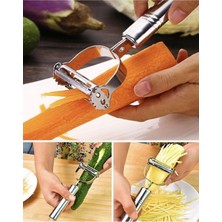 Paslanmaz Çelik Jülyen Soyacak, Çift Başlıklı, Pratik Meyve ve Sebze Soyucu