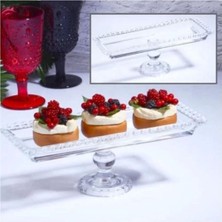 Turuncu Cam Ayaklı Servis Tabağı 30X13X11CM, Şık ve Kullanışlı Ev Gereciği