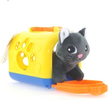 Taşıma Çantalı Peluş Gri Yavru Kedi