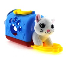 Taşıma Çantalı Peluş Beyaz Yavru Kedi