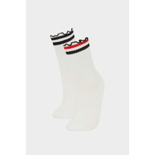 DeFacto 2'li Pamuklu Uzun Çorap Kız Çocuk F7213A8NS