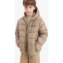 DeFacto Su Geçirmez Kapüşonlu Fermuarlı Şişme Mont Erkek Çocuk A1875A825AU