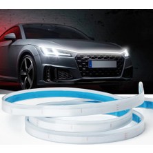 Kia Venga Uyumlu Kaput Ledi, Gündüz Ledi, Silikon 150CM Beyaz LED Şerit