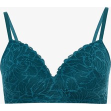 Petrol Yeşili Cosy Dantelli Balensiz Dolgusuz Sütyen