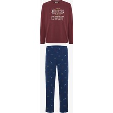 Erkek Cowboy Slogan Baskılı Pijama Takımı