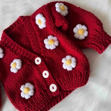 El Örgüsü Papatya Motifli Hırka