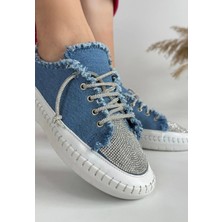 Enber Mavi Kot Bağcıklı Spor Ayakkabı