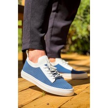 KB-110  Kuback Mavi Triko Yüksek Taban Bağcıklı Günlük Erkek Ayakkabı