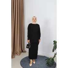 Düğme Detaylı Merserize Etekli Takım