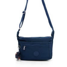 Çok Cepli Çapraz Askılı Kadın Omuz Çantası Orta Boy Günlük HV3046 Lacivert