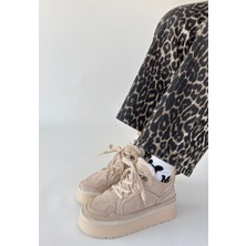 Muden Bej Süet Bağcıklı Bot