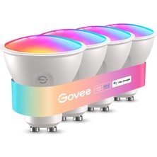 Govee GU10 Akıllı LED Ampul – 4’lü Paket -Rgbww Renk Değişimi, 400 Lumen, Matter & Alexa Uyumlu, Müzik Senkronizasyonu, Zamanlayıcı & Uygulama Kontrolü