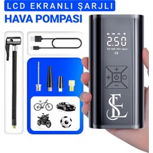 Ensiga Lcd Ekranlı Şarjlı Hava Pompası 6000mah 150 Psi Kablosuz Led Işık Lastik Kompresörü