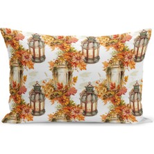Sonbahar Ekose Serisi Çift Tarafı  Baskılı Kırlent Kılıfı (Halloween Autumn Cushion Cover)