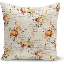 Sonbahar Ekose Serisi Çift Tarafı  Baskılı Kırlent Kılıfı (Halloween Autumn Cushion Cover)