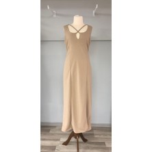 Krep Kumaş Kalın Askılı Kadın Elbise