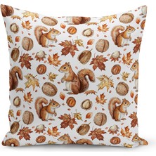Sonbahar Ekose Serisi Çift Tarafı  Baskılı Kırlent Kılıfı (Halloween Autumn Cushion Cover)