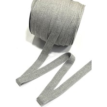 Balık Sırtı Pamuklu Şerit / 2 cm (20 Mm) / 5 Metre / Gri