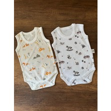 2 Adet Kolsuz Bebek Badi Body Zıbın Alttan Çıtçıtlı Bisiklet Yaka Yenidoğan