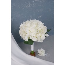 Incili Beyaz Ortanca Gelin Buketi