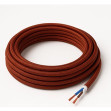 Conana Dekoratif Kumaş Aydınlatma Elektrik Kablosu (2*0,50 TTR) (Simli Bakır) 1 Metre