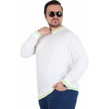 Moc Grande Mocgrande Erkek Sıfır Yaka Triko Kazak Diamond 25200 Ekru Desenli Günlük Kullanım İçin