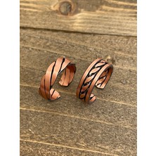 Aida Jewelss %100 Saf Bakır Ayarlanabilir Ölçü 2li Yüzük Özel Tasarım Bakır Yüzük