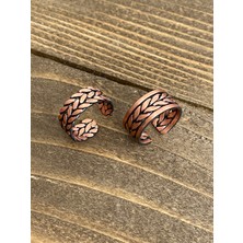 Aida Jewelss %100 Saf Bakır Ayarlanabilir Ölçü 2li Yüzük Özel Tasarım Bakır Yüzük