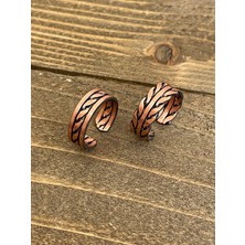 Aida Jewelss %100 Saf Bakır Ayarlanabilir Ölçü 2li Yüzük Özel Tasarım Bakır Yüzük
