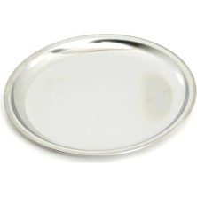 12 Adet Paslanmaz Çelik Diplomat Tabak 430 Kalite Tatlı & Pasta Servis Tabağı 21.5 cm