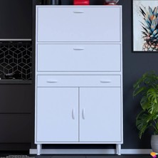 Modilayn Vio (100X163, 4X32, 5 Cm) Yeni Çekmeceli, Kapaklı, Ekmeklikli, Çok Amaçlı Mutfak Dolabı