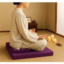 60X60 & 40X20 Meditasyon Minderi Seti Ikili Yoga Meditasyon Minderi Lotus Çiçeği Baskılı Meditasyon Minderi