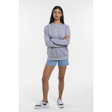 Süperlife Kadın Bisiklet Yaka Regular Kalıp Ince Pamuklu Sweatshirt SPR21K30