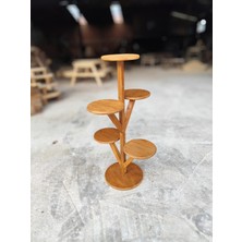 5 Raflı Ahşap Saksılık Çiçeklik Saksı Standı