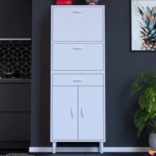 Modilayn Vio (65X163,4X32,5 Cm) Yeni Çekmeceli, Kapaklı, Ekmeklikli, Çok Amaçlı Mutfak Dolabı.