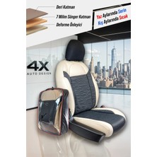 Tofaş Şahin 1.6 Uyumlu Oto Koltuk Kılıfı Deri, Kumaş Premium Bej Siyah