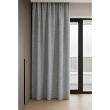 Açık Gri - Modern Keten Fon Perde -Pilesiz - Tek Kanat - LLD100