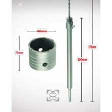 Gfb 40MM Beton Duvar Delme Panç + Sds-Plus (200MM) Uzun Adaptörlü